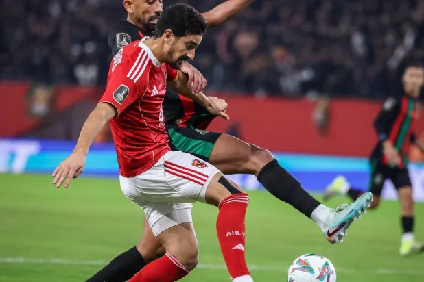 من المواجهة التي جمعت الجيش الملكي المغربي والأهلي المصري في الرباط (النادي الأهلي)