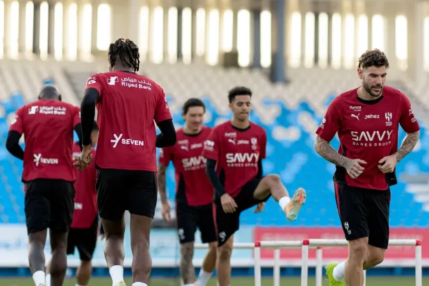 لاعبو الهلال خلال تدريباتهم الأخيرة (موقع النادي)