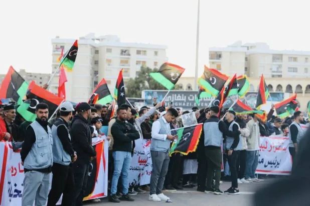 جانب من مظاهرات بنغازي (مديرية الأمن)