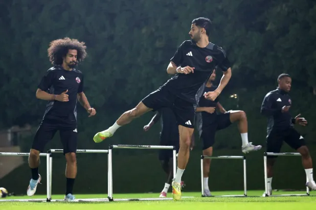 جانب من تدريبات قطر (الاتحاد القطري)