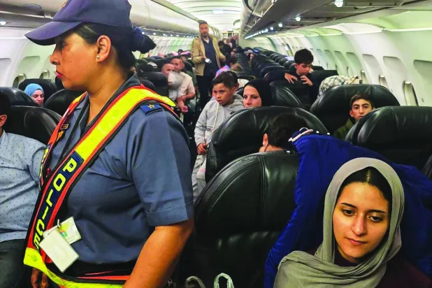 
صورة متداولة على وسائل التواصل لإحدى الطائرات التي هبطت في جوهانسبرغ حاملة فلسطينيين من غزة