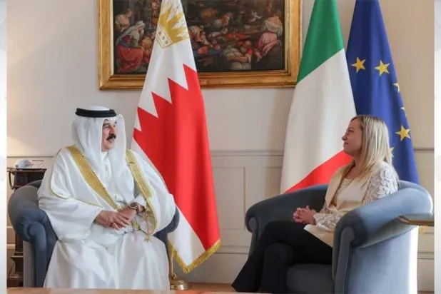 رئيسة الوزراء الإيطالية تستقبل الملك حمد بن عيسى آل خليفة في روما العام الماضي (بنا)