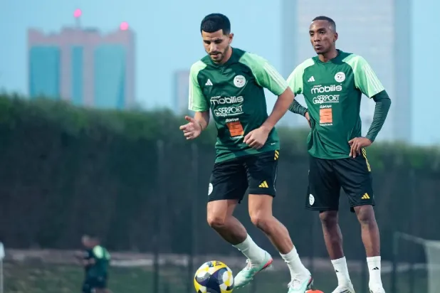 جانب من تدريبات الجزائر (الاتحاد الجزائري)