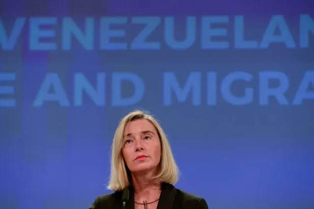 European Union Foreign Policy Chief Federica Mogherini takes part in a press conference after an International Solidarity Conference on the Venezuelan Refugee and Migrant crisis, in Brussels, Belgium October 29, 2019. (Reuters) 