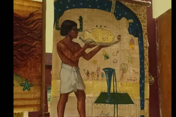 إحدى لوحات المعرض (المتحف المصري بالتحرير)