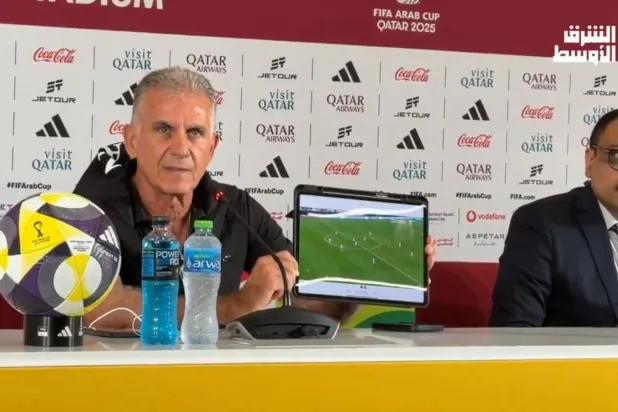 كيروش يستعرض الأخطاء التحكيمية خلال المؤتمر الصحافي (الشرق الأوسط)