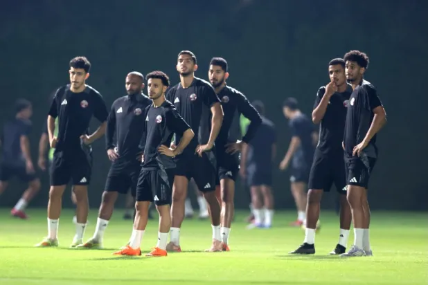 جانب من تدريبات اللاعبين (الاتحاد القطري)