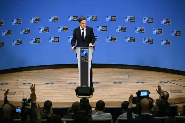 الأمين العام لحلف شمال الأطلسي في بروكسل (أ.ف.ب)