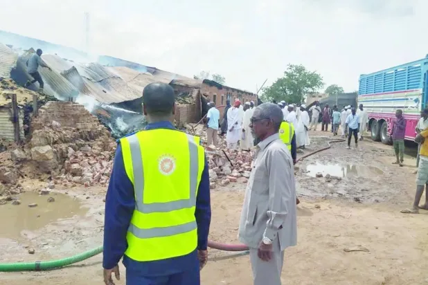 A circulated photo shows part of the destruction caused by Rapid Support Forces (RSF) drones in the city of El-Obeid in the Kordofan region. 