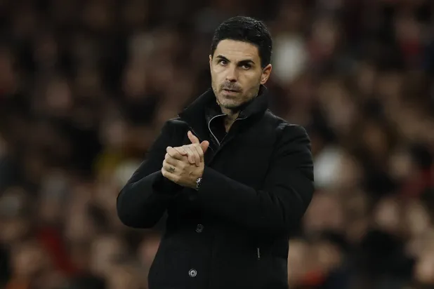 Soccer Football - Premier League - Arsenal v Brentford - Emirates Stadium, London, Britain - December 3, 2025 Arsenal manager Mikel Arteta Action Images via Reuters/Peter Cziborra  