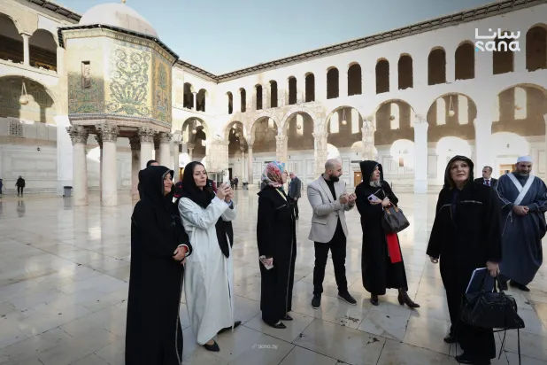جانب من زيارة وفد مجلس الأمن إلى الجامع الأموي في دمشق (سانا)