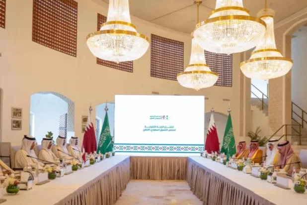 Prince Faisal bin Farhan and Sheikh Mohammed Al Thani co-chair the Executive Committee meeting of the Saudi-Qatari Coordination Council. SPA