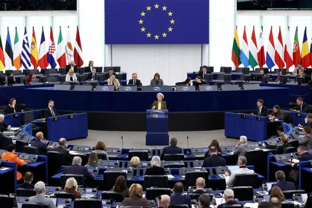 جانب من جلسة للبرلمان الأوروبي في ستراسبورغ (أ.ف.ب)