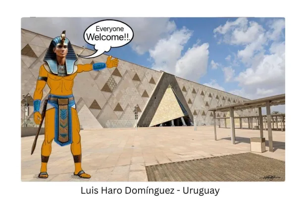 لوحة الفنان لويس هارو من أوروغواي (الشرق الأوسط)