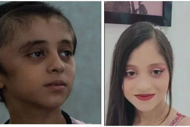 على اليمين صورة لمريم إبراهيم قبل الإصابة في الحرب... ويساراً صورة لها بعد الإصابة (وسائل إعلام محلية - إ.ب.أ)