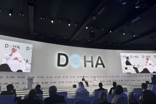 الكعبي يتحدث في جلسة خلال «منتدى الدوحة 2025» (إكس)