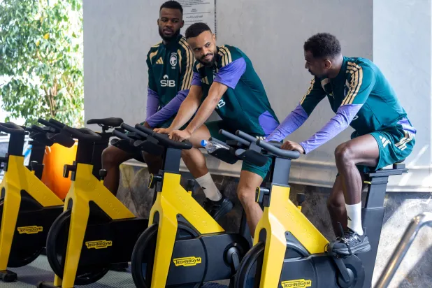 جانب من التدريبات الاسترجاعية في النادي الصحي (المنتخب السعودي)