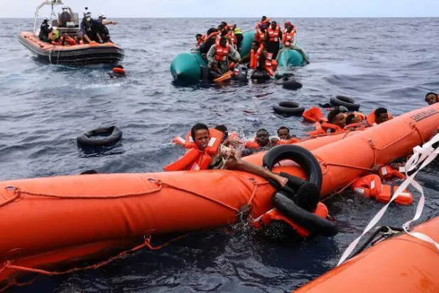 Eighteen migrants drowned when their boat overturned 40 km south of the tiny southern Greek island of Chrysi, a coast guard official said on Saturday, while two were rescued from the sea. (AP/File)
