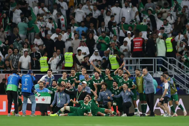 فرحة لاعبي المنتخب السوري بالتأهل (كأس العرب)