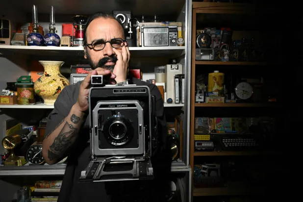 Syrian director Mohamad Abdul Aziz poses for a photograph at his office in Damascus on November 24, 2025. (AFP)