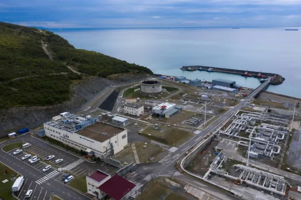 مرافق المحطة البحرية التابعة لاتحاد خط أنابيب بحر قزوين بالقرب من ميناء نوفوروسيسك على البحر الأسود (رويترز)