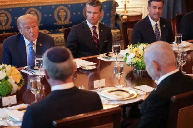 A meeting between Trump and Netanyahu at the White House, July 2025 (AFP). 