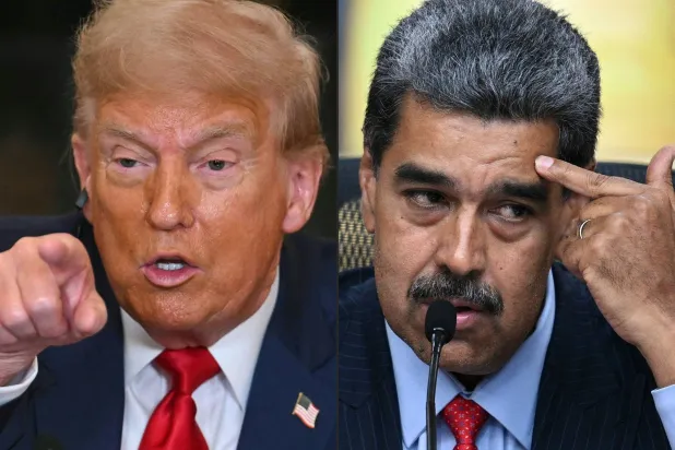 (COMBO) This combination of pictures created on August 7, 2025 shows US President Donald Trump (L) in Washington, DC, on July 9, 2025, and Venezuelan President Nicolas Maduro (R) in Caracas on July 31, 2024.  (Photo by Jim WATSON and Federico PARRA / AFP)