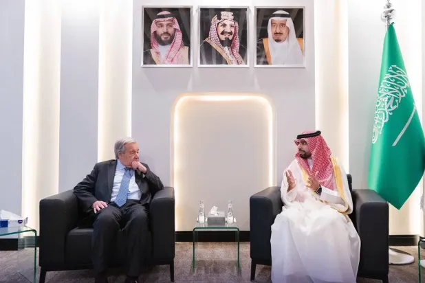 Mühendis Ahmed es-Suveyyan ve Antonio Guterres, (DGA)