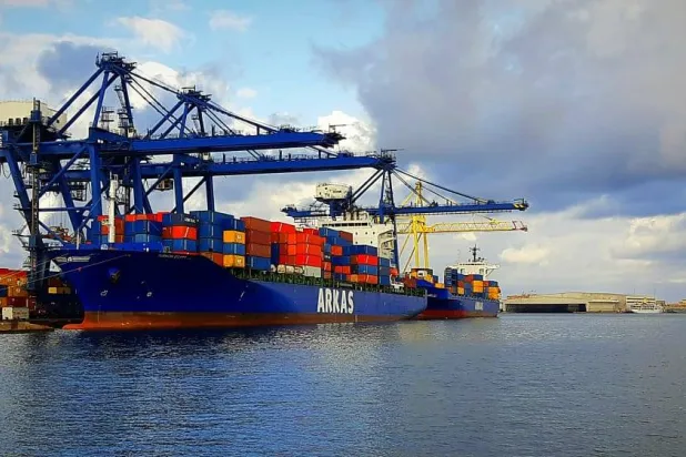 سفينة حاويات في ميناء الإسكندرية لتداول الحاويات (الموقع الإلكتروني للميناء)