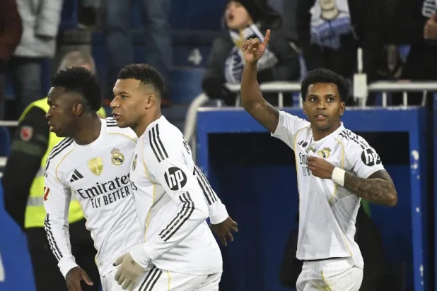 Real Madrid's Brazilian forward Rodrygo secured the visitors a much-needed victory at Alaves. ANDER GILLENEA / AFP
