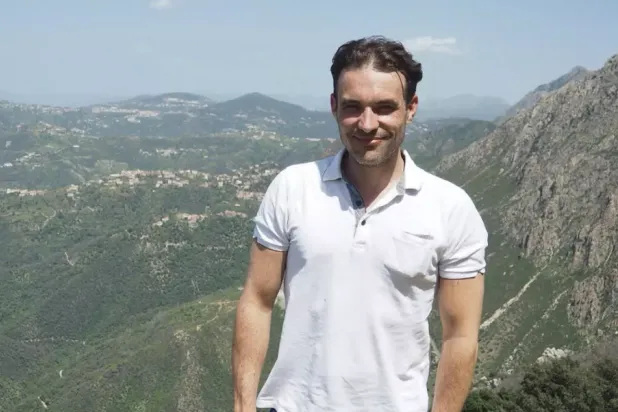 This undated handout photograph, courtesy of the Gleizes family, released on June 30, 2025, shows Christophe Gleizes, a prominent French sports journalist, at an unknown location. © So Press/RSF via AFP
