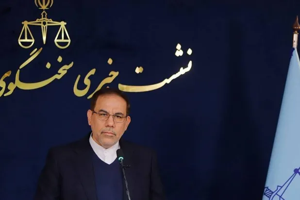 المتحدث باسم السلطة القضائية أصغر جهانغير خلال مؤتمر صحافي الثلاثاء (ميزان)