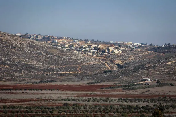 A general view of the Israeli Amihai settlement in the north of the occupied West Bank on December 14, 2025. (AFP)