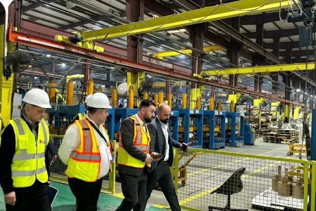 Officials are seen during one of the visits to a Saudi company. (Saudi Exports Development Authority on X)