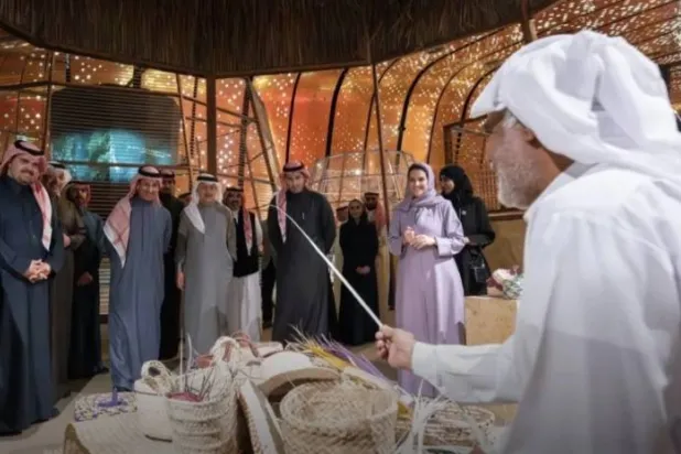 The Saudi Minister of Tourism, along with the President of Aramco, tours the King Abdulaziz Center for World Culture in the Eastern Province. Asharq Al-Awsat