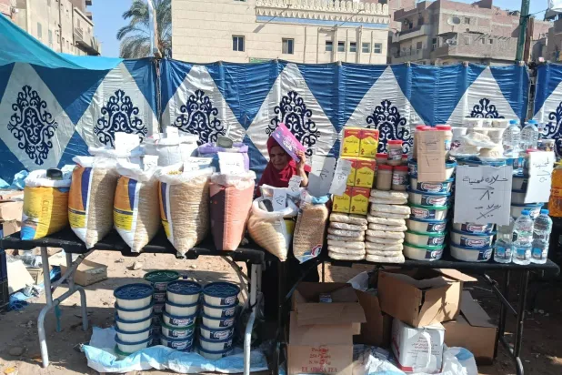 «سوق اليوم الواحد» في أحد الأحياء المصرية  (وزارة التموين والتجارة الداخلية)
