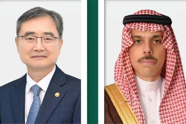 الأمير فيصل بن فرحان وزير الخارجية السعودي ونظيره الكوري الجنوبي جو هيون (الشرق الأوسط)