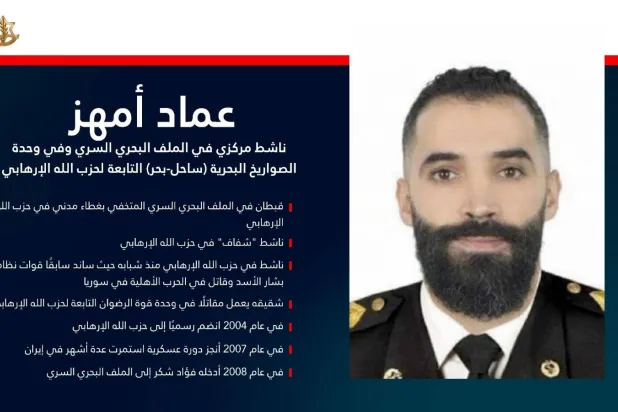 الأسير عماد أمهز في صورة نشرها المتحدث باسم الجيش الإسرائيلي أفيخاي أدرعي على حسابه على «إكس»