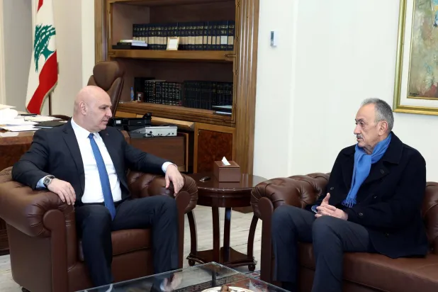 الرئيس جوزيف عون ملتقياً السفير سيمون كرم بعد مشاركته في اجتماع «الميكانيزم» (الرئاسة اللبنانية)