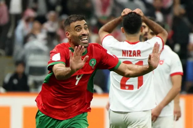 عبد الرزاق حمد الله تألق في فوز المغرب بكأس العرب (رويترز)