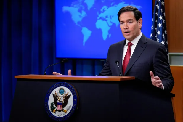 Secretary of State Marco Rubio speaks during a news conference at the State Department, Friday, Dec. 19, 2025, in Washington. (AP Photo/Julia Demaree Nikhinson)