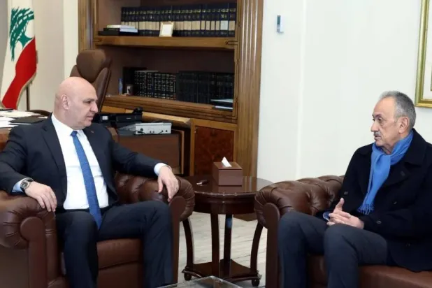 Lebanese President Joseph Aoun met with Simon Karam at Baabda Palace. Photo: Lebanese presidency