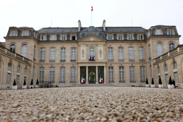 General view of the Elysee Palace, the French President's official residence, in Paris, France, February 21, 2024. (Reuters)