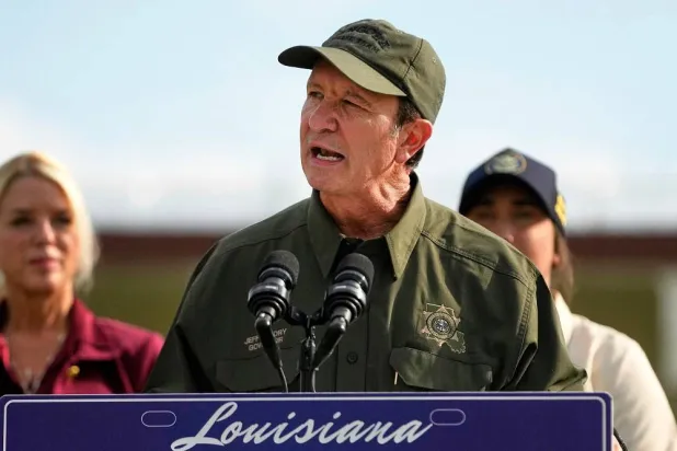 Louisiana Gov. Jeff Landry speaks to reporters at the Louisiana State Penitentiary in Angola, La., Sept. 3, 2025. (AP)