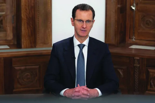 الرئيس السوري المخلوع بشار الأسد في صورة تعود إلى فبراير عام 2023 (سانا -د.ب.أ)