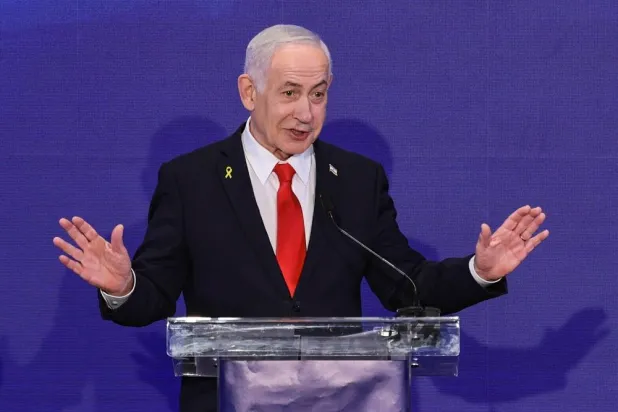 Israeli Prime Minister Benjamin Netanyahu speaks during a joint press conference with Cypriot President Nikos Christodoulides and Greek Prime Minister Kyriakos Mitsotakis (not pictured) after a trilateral meeting at the Citadel of David Hotel, in Jerusalem, December 22, 2025. (Reuters) 