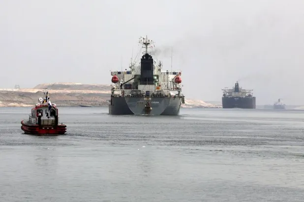 Ships move through the Suez Canal, in Ismalia, Egypt, July 31, 2025. (Reuters)