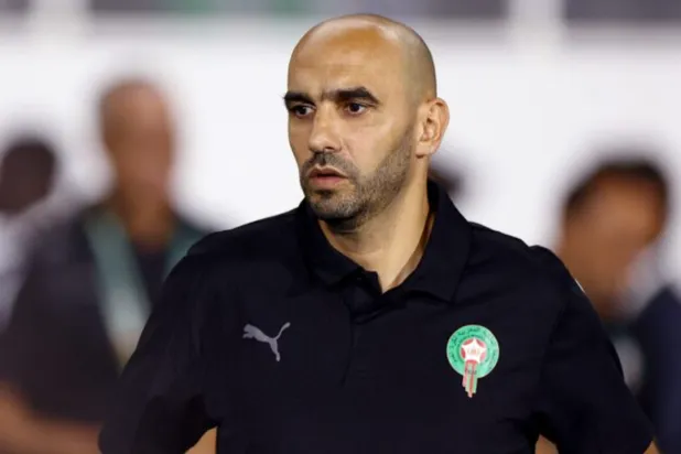 Soccer Football - Africa Cup of Nations - Round of 16 - Morocco v South Africa - Laurent Pokou Stadium, San Pedro, Ivory Coast - January 30, 2024 Morocco coach Walid Regragui reacts REUTERS/Siphiwe Sibeko 