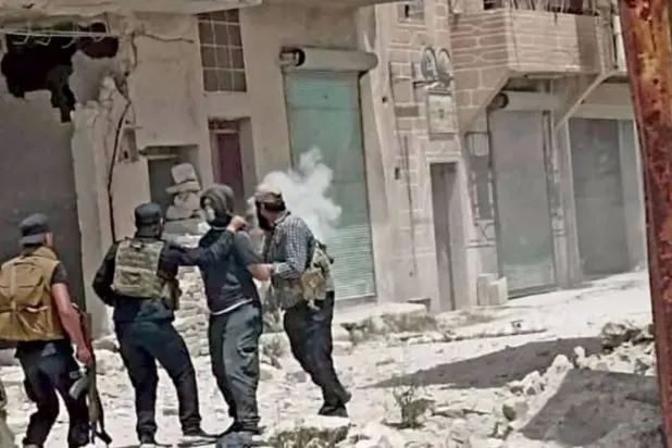 A photo of a Public Security operation in Aleppo against an ISIS cell (File – Facebook)
