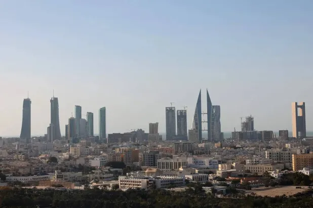 This file photo taken on March 17, 2022 shows a view of the skyline of the Bahraini capital city of Manama. (AFP)